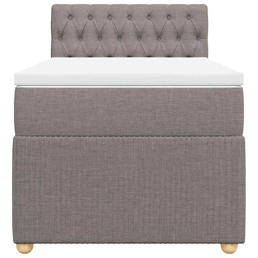 Sommier à lattes de lit avec matelas Taupe 90x190 cm Tissu - 4