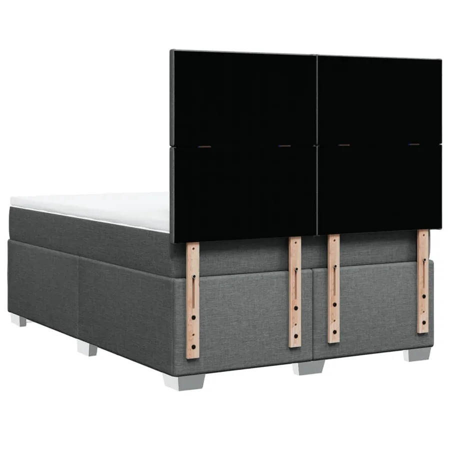 Sommier à lattes de lit avec matelas Gris foncé 140x190cm Tissu - 12