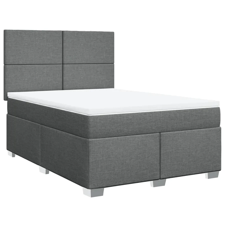 Sommier à lattes de lit avec matelas Gris foncé 140x190cm Tissu - 3