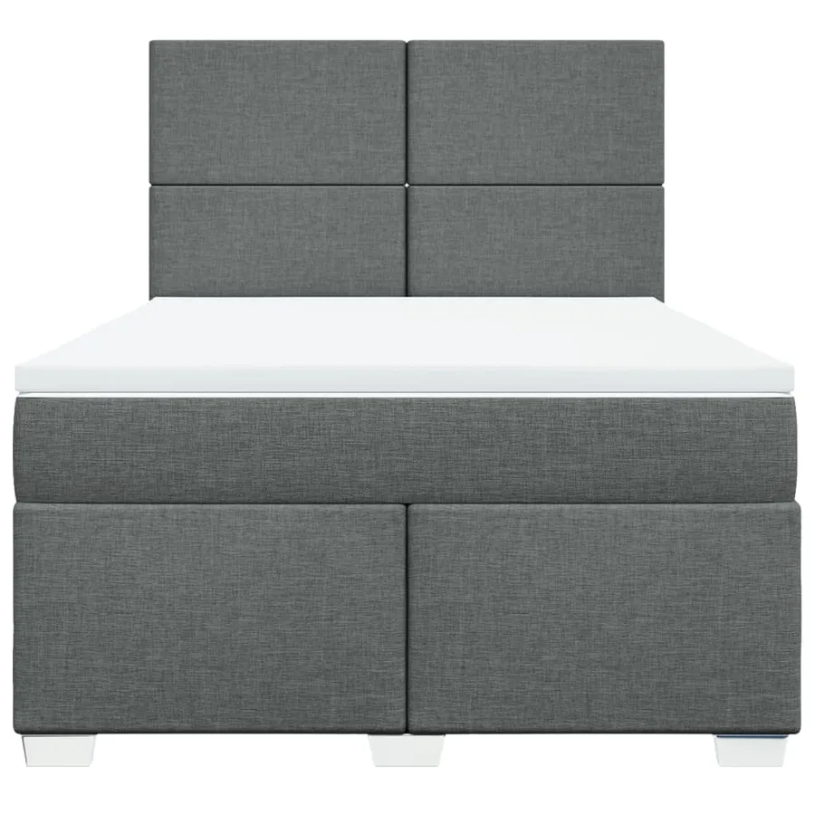 Sommier à lattes de lit avec matelas Gris foncé 140x190cm Tissu - 9