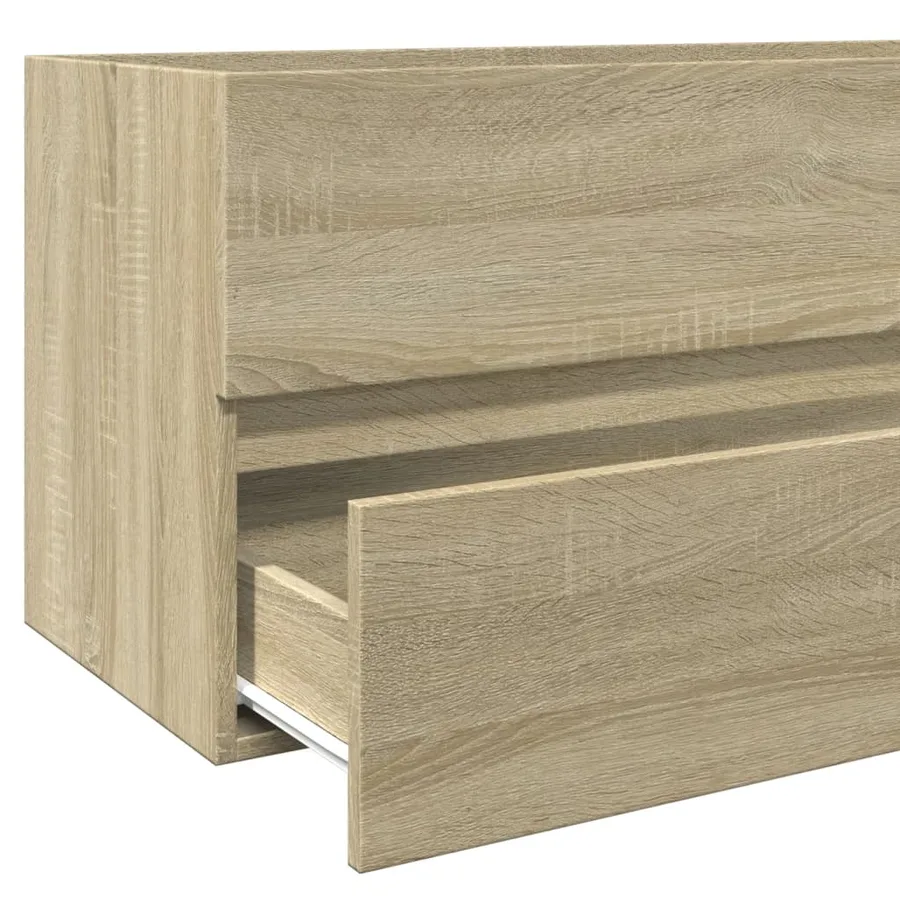 Armoire de lavabo de salle de bain chêne sonoma 100x38,5x45 cm - 8