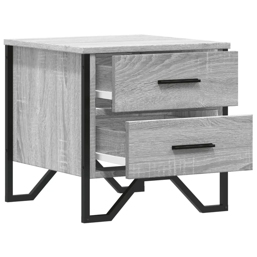Tables de chevet 2 pcs sonoma gris 40x41x40cm bois d'ingénierie - 6