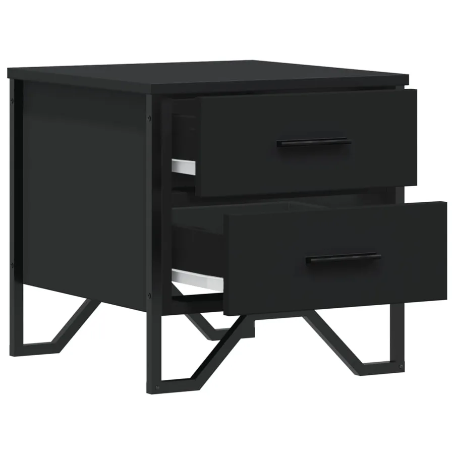 Tables de chevet 2 pcs noir 40x41x40 cm bois d'ingénierie - 6