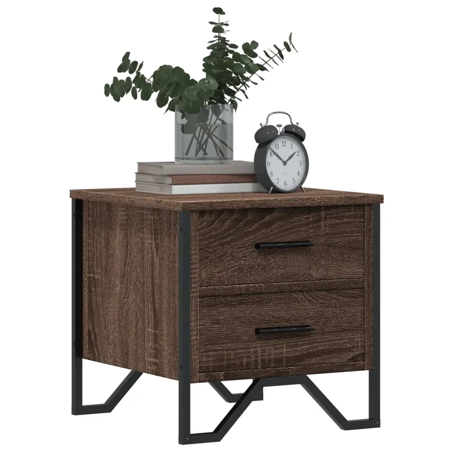 Tables de chevet 2pcs chêne marron 40x41x40cm bois d'ingénierie - 4