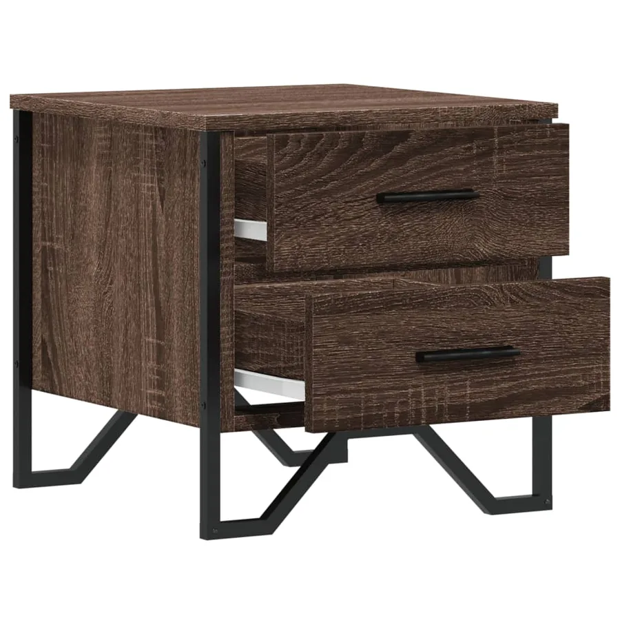 Tables de chevet 2pcs chêne marron 40x41x40cm bois d'ingénierie - 6