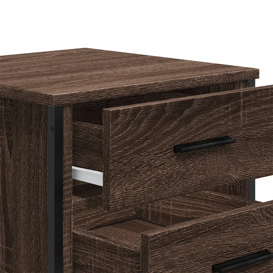 Tables de chevet 2pcs chêne marron 40x41x40cm bois d'ingénierie - 9