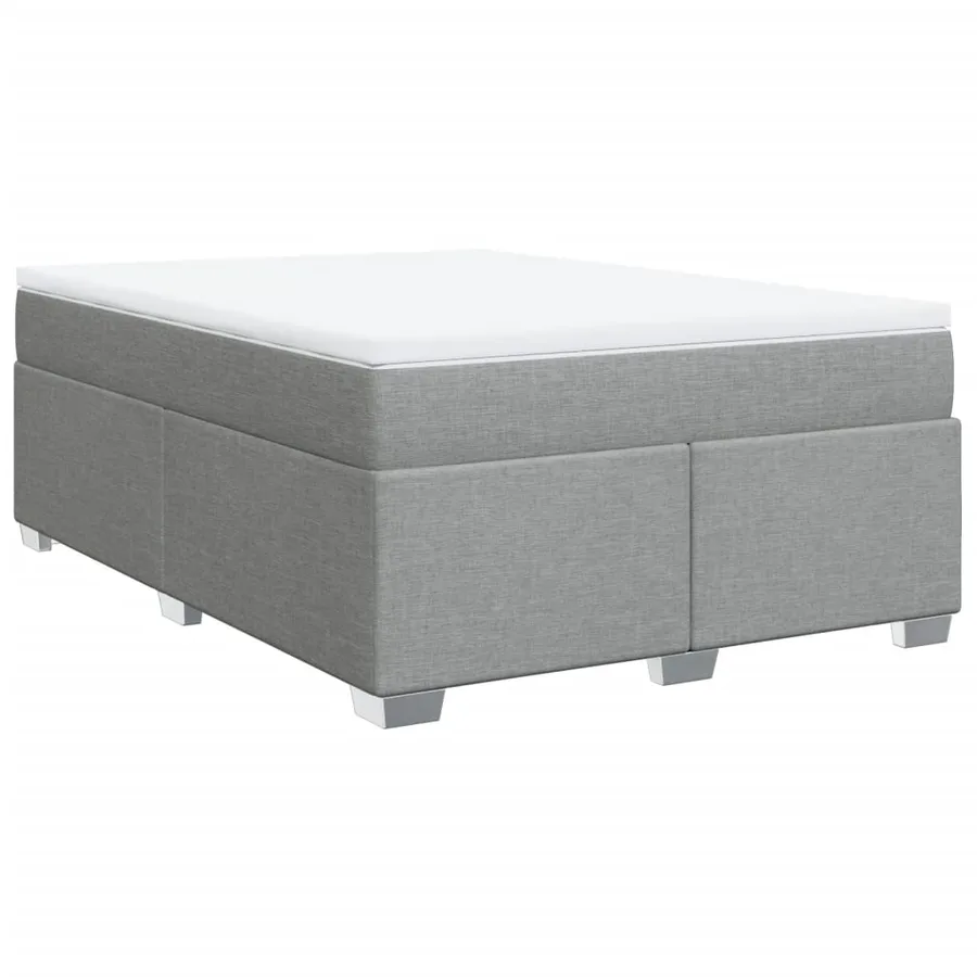 Sommier à lattes de lit avec matelas Gris clair 140x190cm Tissu - 2