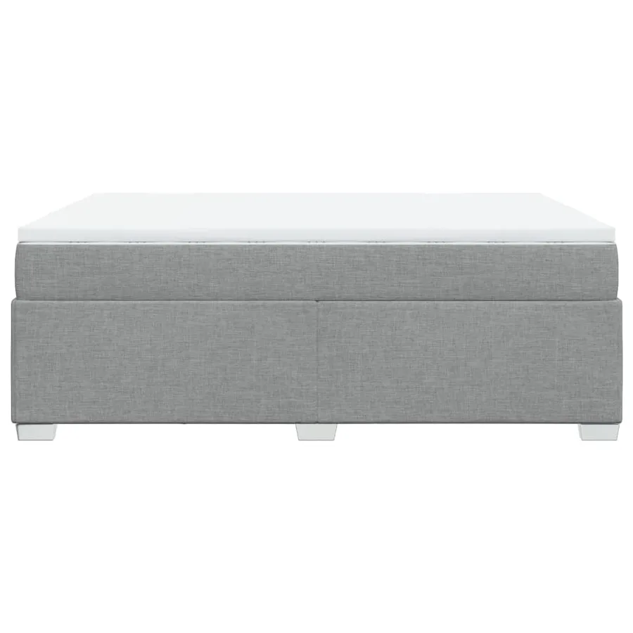 Sommier à lattes de lit avec matelas Gris clair 140x190cm Tissu - 8