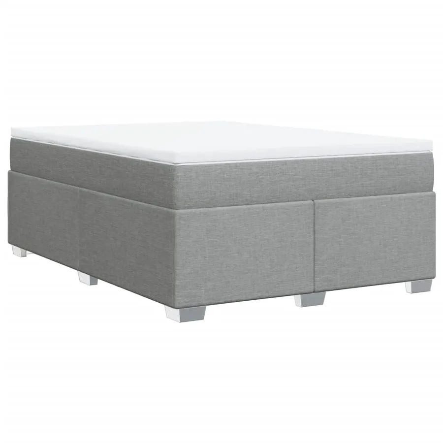 Sommier à lattes de lit avec matelas Gris clair 140x190cm Tissu - 9
