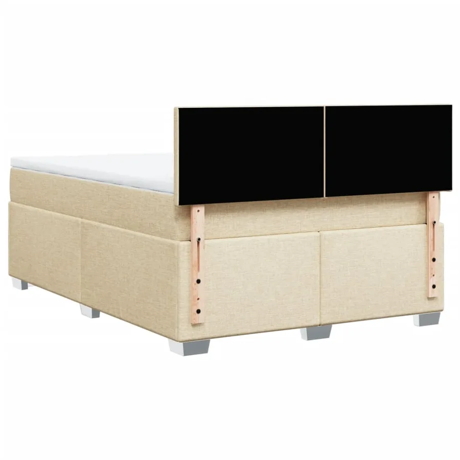 Sommier à lattes de lit avec matelas Crème 140x190 cm Tissu - 12