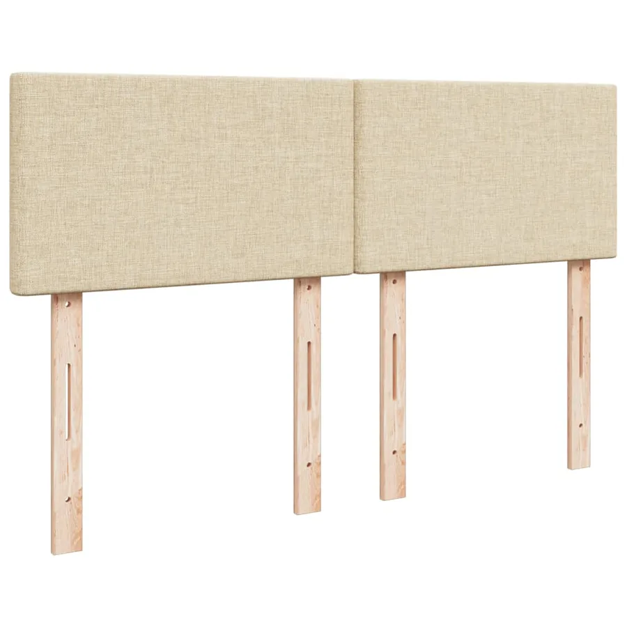Sommier à lattes de lit avec matelas Crème 140x190 cm Tissu - 7