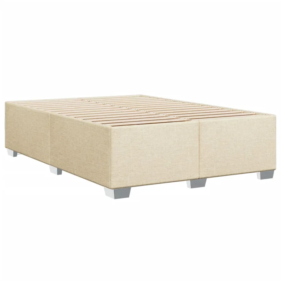 Sommier à lattes de lit avec matelas Crème 140x190 cm Tissu - 8