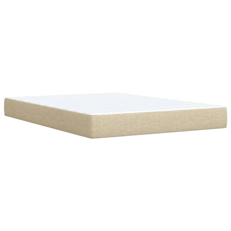 Sommier à lattes de lit avec matelas Crème 140x190 cm Tissu - 9