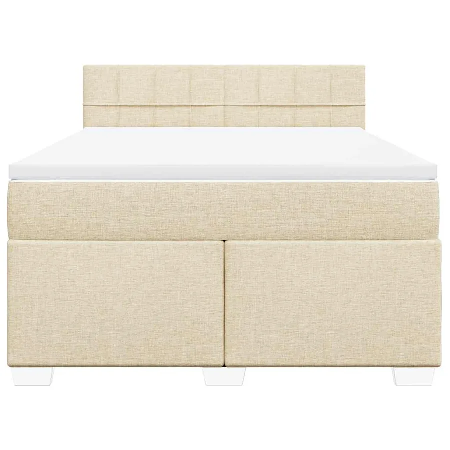 Sommier à lattes de lit avec matelas Crème 140x190 cm Tissu - 6