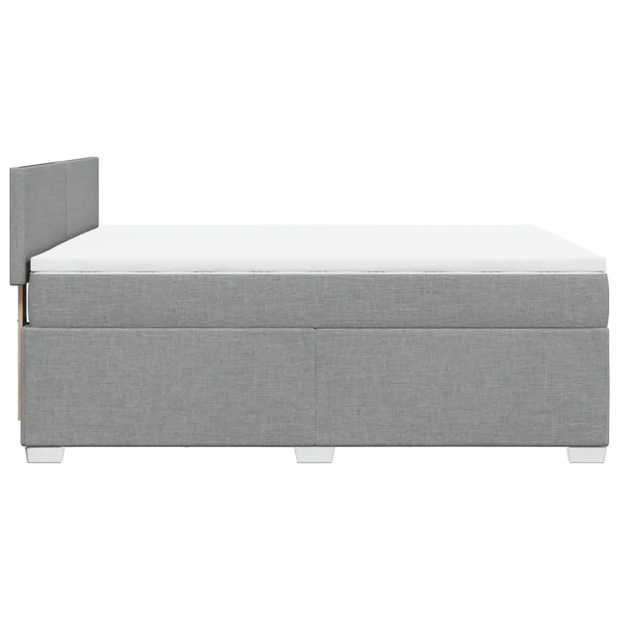 Sommier à lattes de lit avec matelas Gris clair 140x190cm Tissu - 11