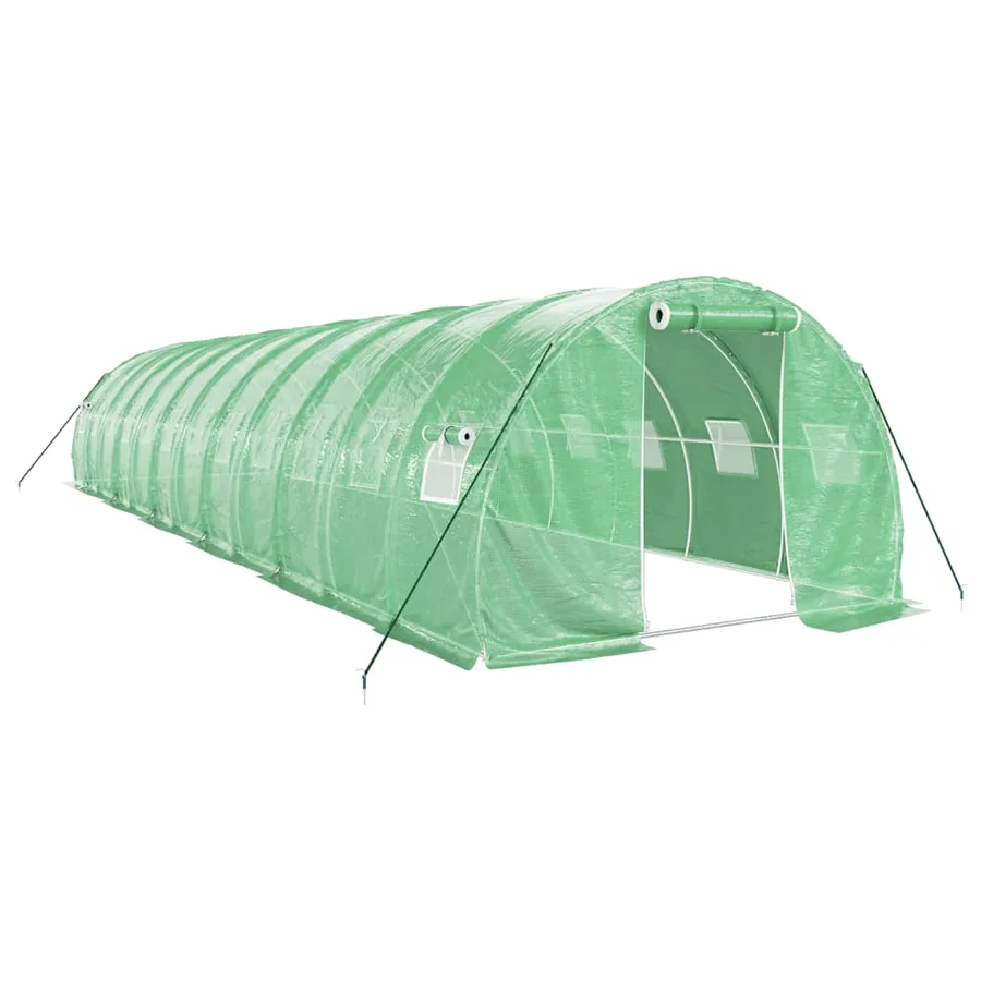 Serre avec cadre en acier vert 36 m² 12x3x2 m - 2