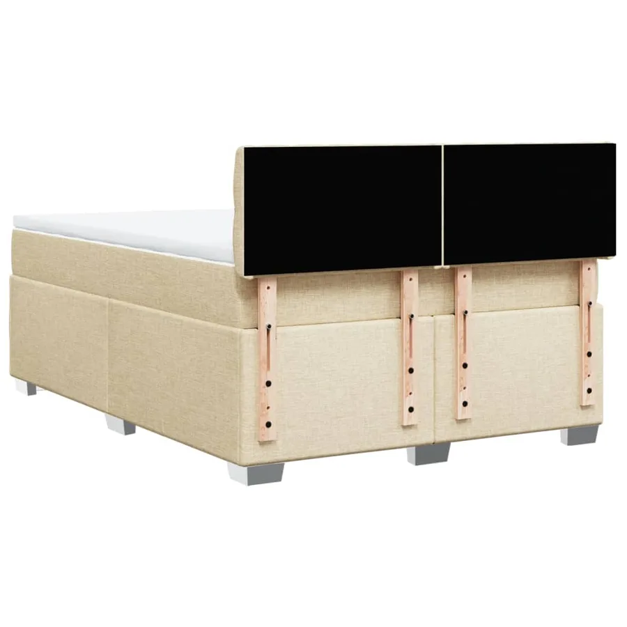 Sommier à lattes de lit avec matelas Crème 140x190 cm Tissu - 12