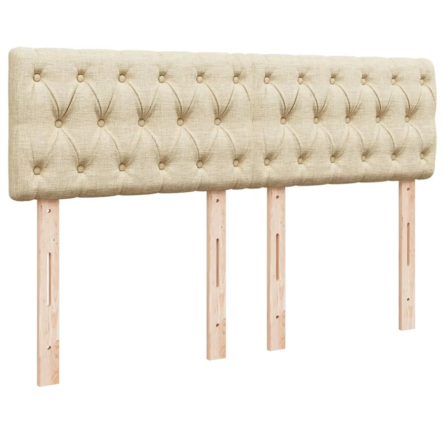 Sommier à lattes de lit avec matelas Crème 140x190 cm Tissu - 7