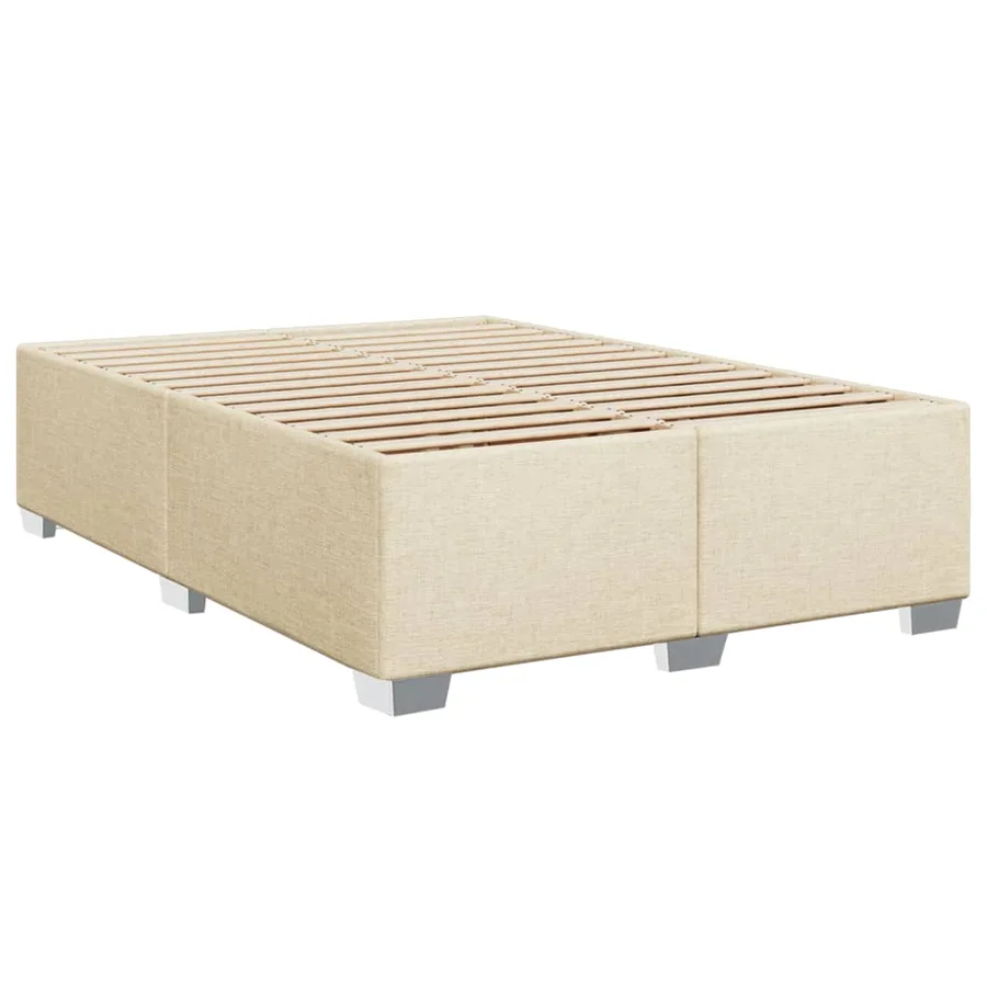 Sommier à lattes de lit avec matelas Crème 140x190 cm Tissu - 8