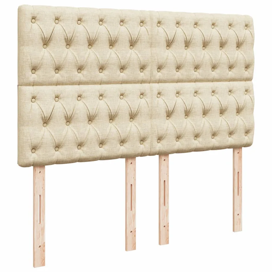 Sommier à lattes de lit avec matelas Crème 140x190 cm Tissu - 8