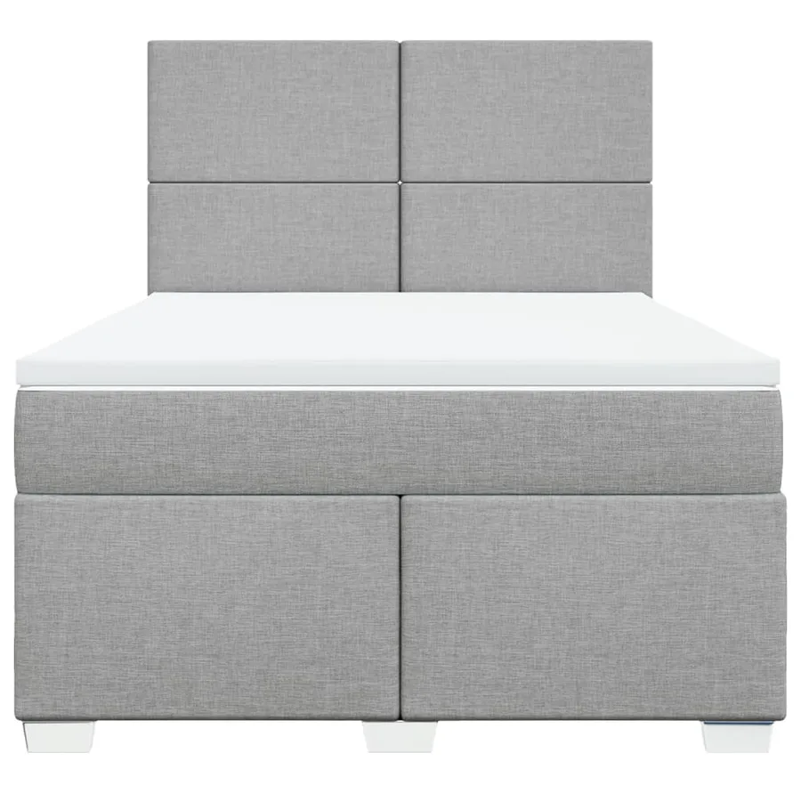 Sommier à lattes de lit avec matelas Gris clair 140x190cm Tissu - 4