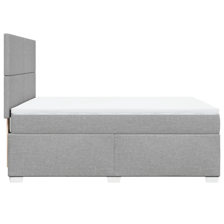 Sommier à lattes de lit avec matelas Gris clair 140x190cm Tissu - 9