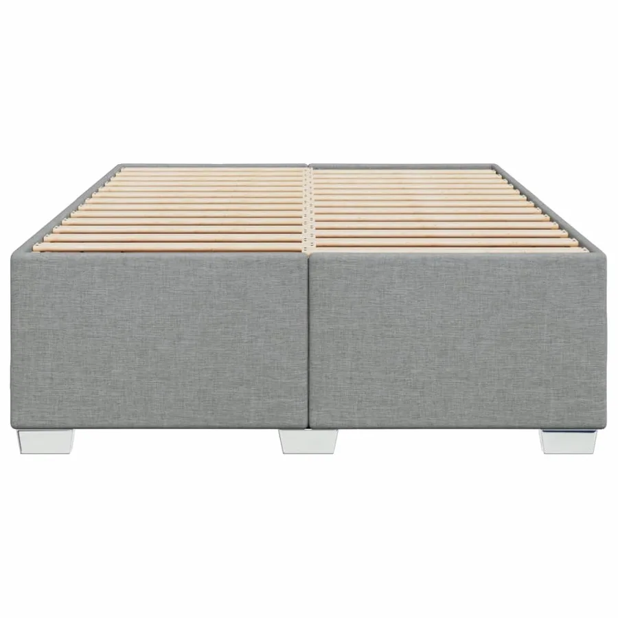 Cadre de lit sans matelas gris clair 140x190 cm tissu - 4