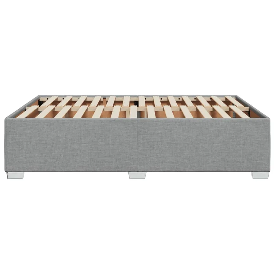 Cadre de lit sans matelas gris clair 140x190 cm tissu - 5