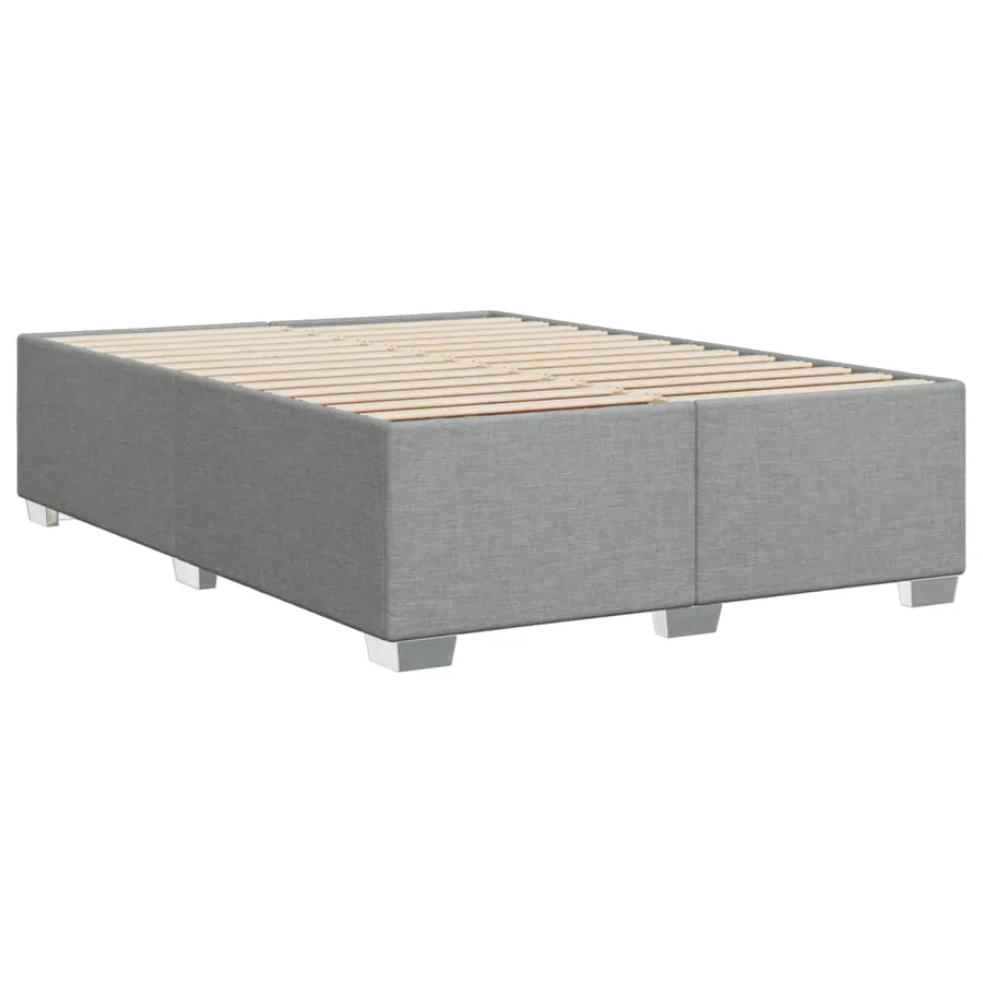 Cadre de lit sans matelas gris clair 140x190 cm tissu - 6