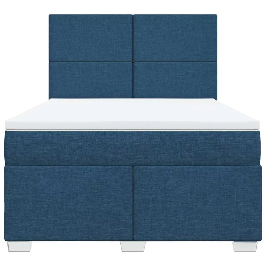 Sommier à lattes de lit avec matelas Bleu 140x190 cm Tissu - 6
