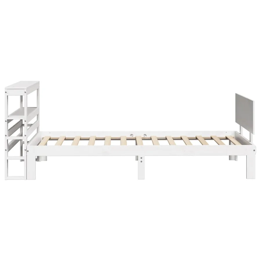 Cadre de lit avec tête de lit sans matelas blanc 90x200 cm - 5