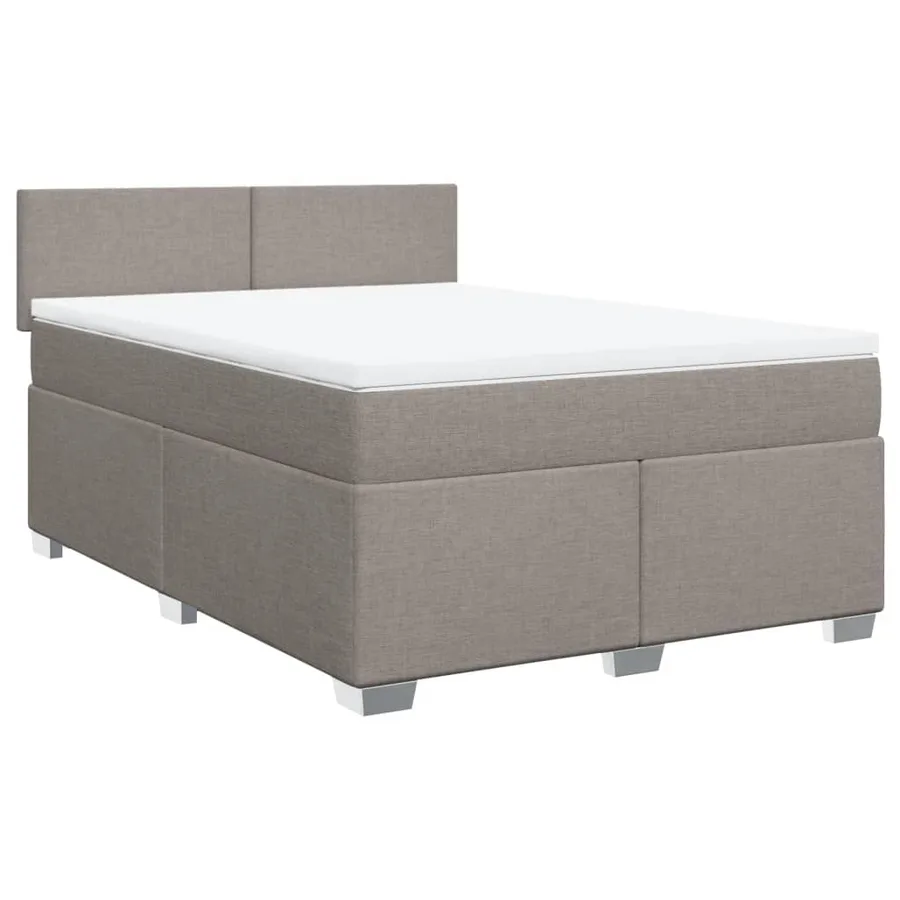 Sommier à lattes de lit avec matelas Taupe 140x190 cm Tissu - 2