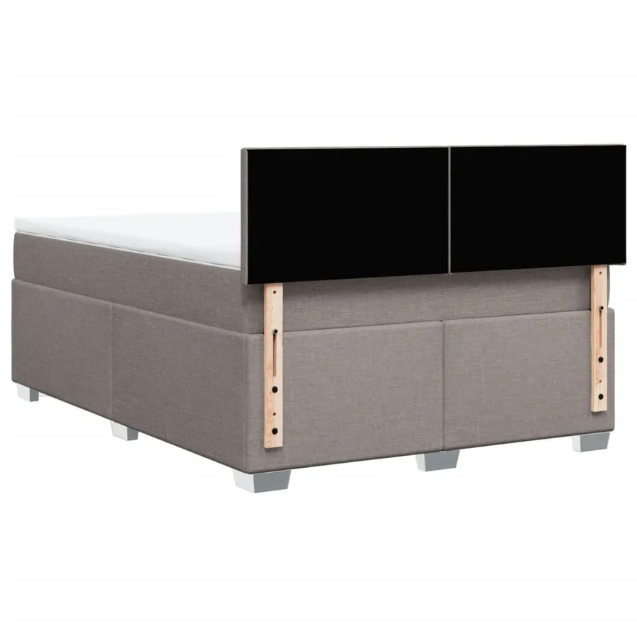 Sommier à lattes de lit avec matelas Taupe 140x190 cm Tissu - 6