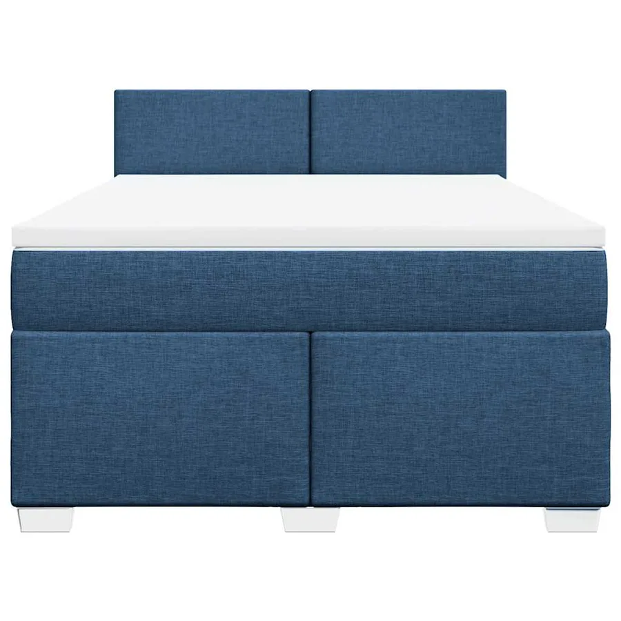 Sommier à lattes de lit avec matelas Bleu 140x190 cm Tissu - 4