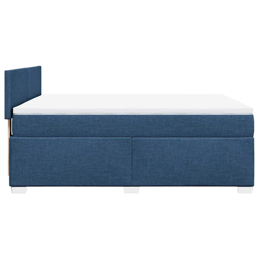 Sommier à lattes de lit avec matelas Bleu 140x190 cm Tissu - 5