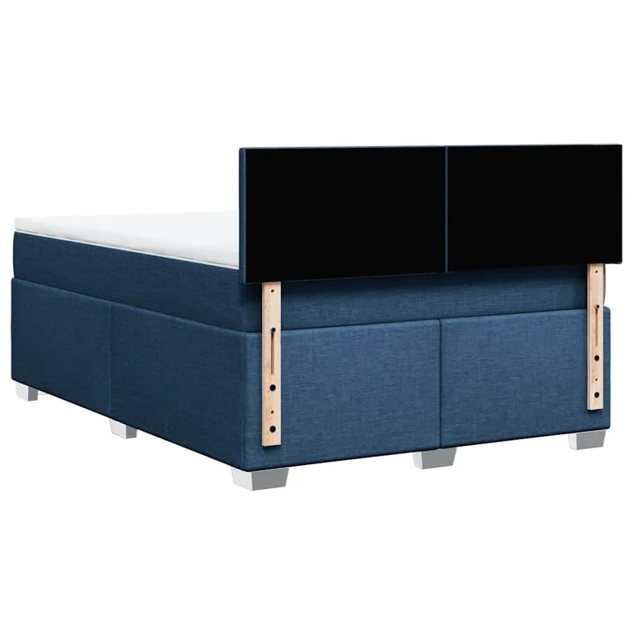 Sommier à lattes de lit avec matelas Bleu 140x190 cm Tissu - 6