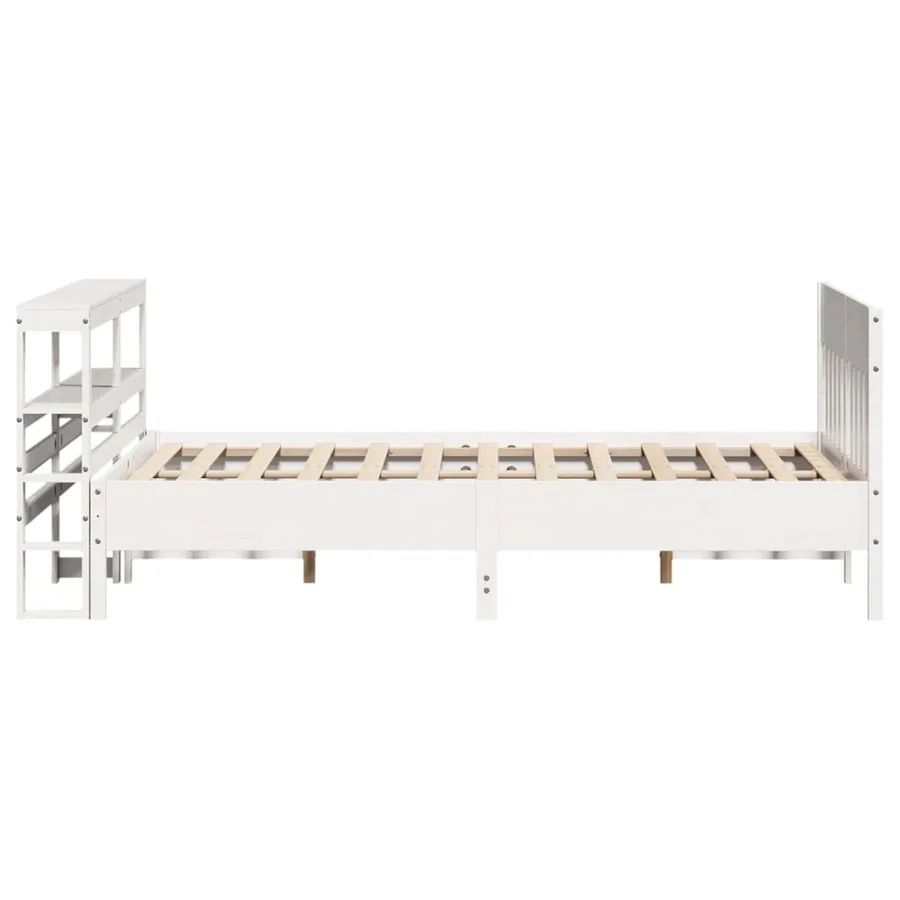 Cadre de lit sans matelas blanc 120x200 cm bois de pin massif - 5