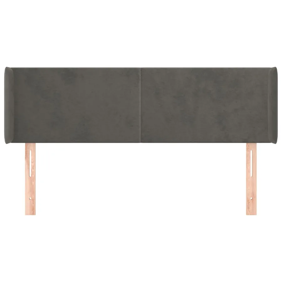 Tête de lit avec oreilles Gris foncé 147x16x78/88 cm Velours - 3
