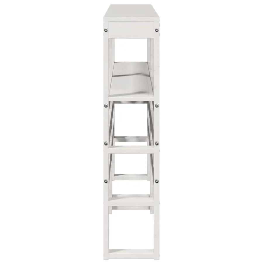 Tête de lit avec étagères blanc 160 cm bois massif de pin - 5