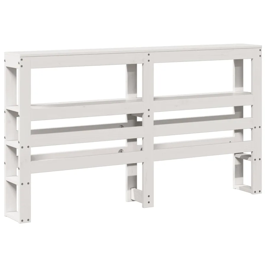 Tête de lit avec étagères blanc 160 cm bois massif de pin - 6