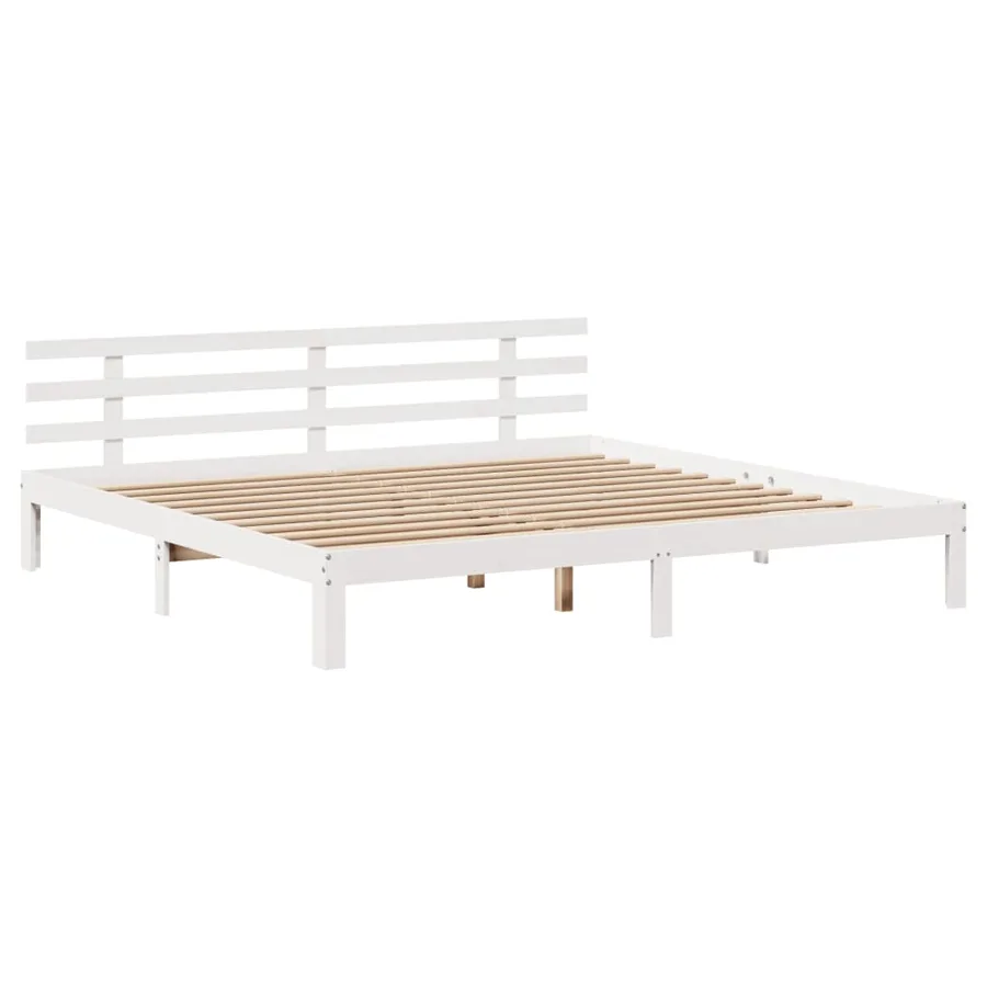 Cadre de lit avec tête de lit sans matelas blanc 180x200 cm - 5