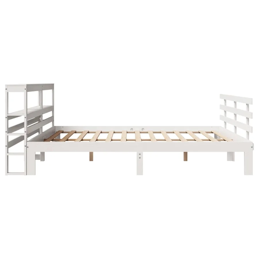 Cadre de lit avec tête de lit sans matelas blanc 180x200 cm - 7