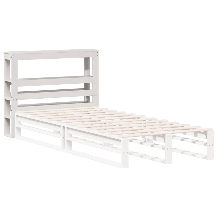 Tête de lit avec étagères blanc 75 cm bois massif de pin - 4