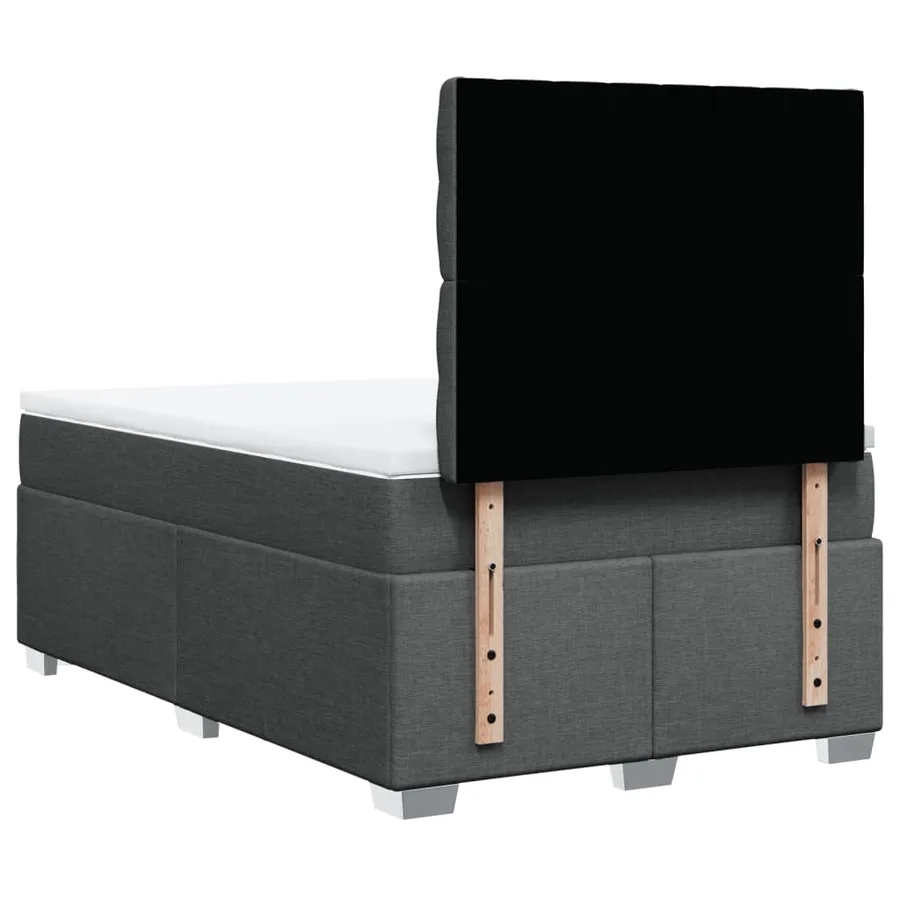Sommier à lattes de lit avec matelas Gris foncé 120x200cm Tissu - 12