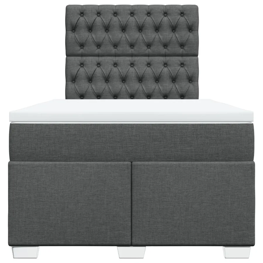 Sommier à lattes de lit avec matelas Gris foncé 120x200cm Tissu - 6