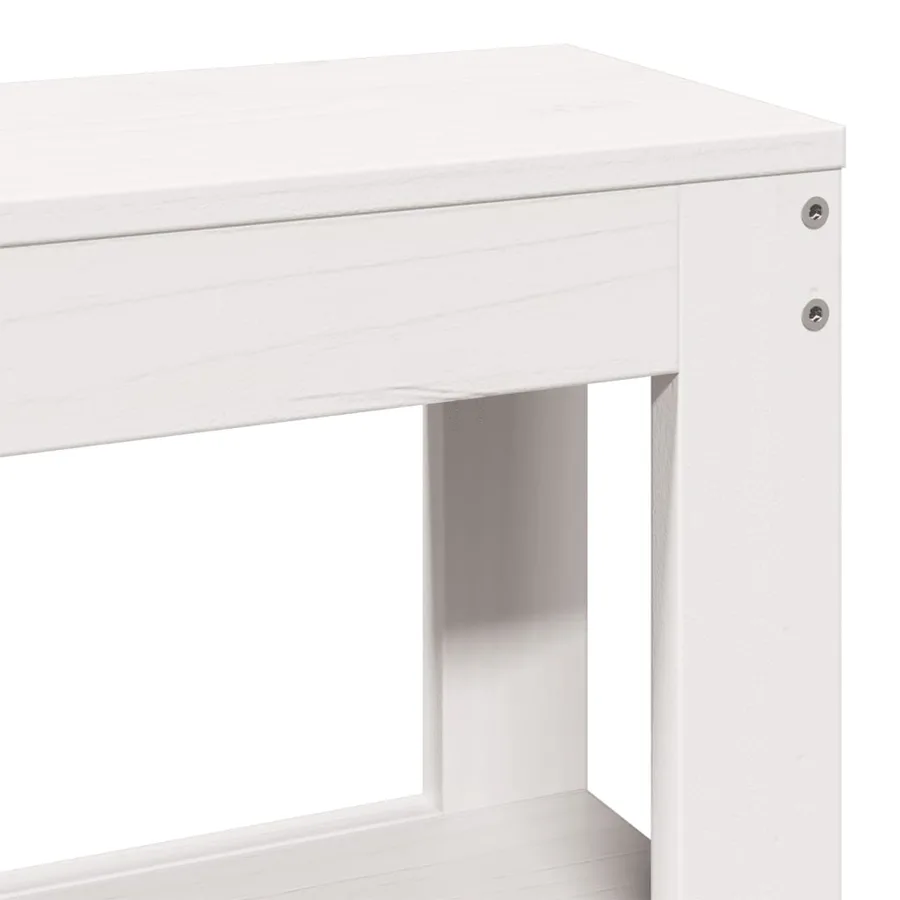 Cadre de lit sans matelas blanc 135x190 cm bois de pin massif - 10