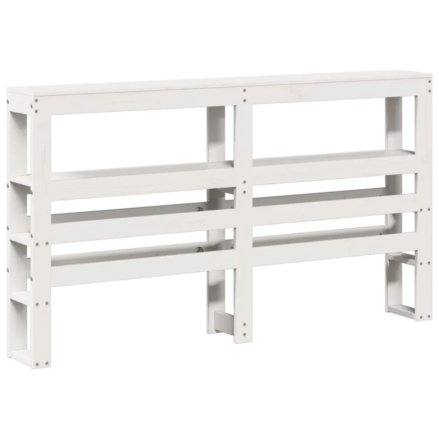 Cadre de lit sans matelas blanc 135x190 cm bois de pin massif - 8