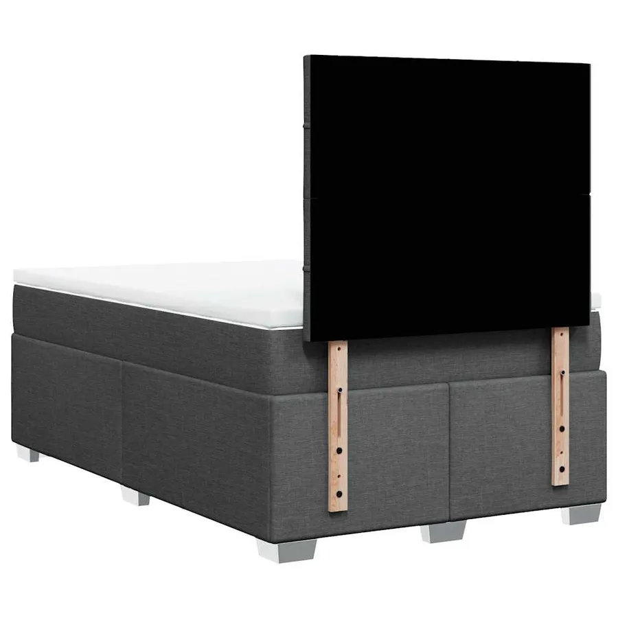 Sommier à lattes de lit avec matelas Gris foncé 120x200cm Tissu - 13