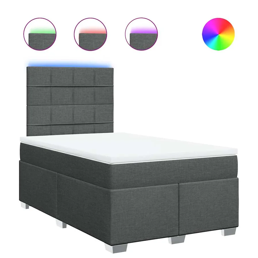 Sommier à lattes de lit avec matelas Gris foncé 120x200cm Tissu - 2