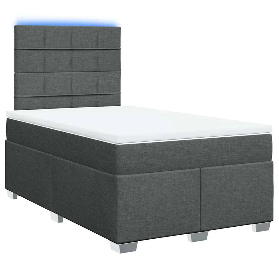 Sommier à lattes de lit avec matelas Gris foncé 120x200cm Tissu - 3